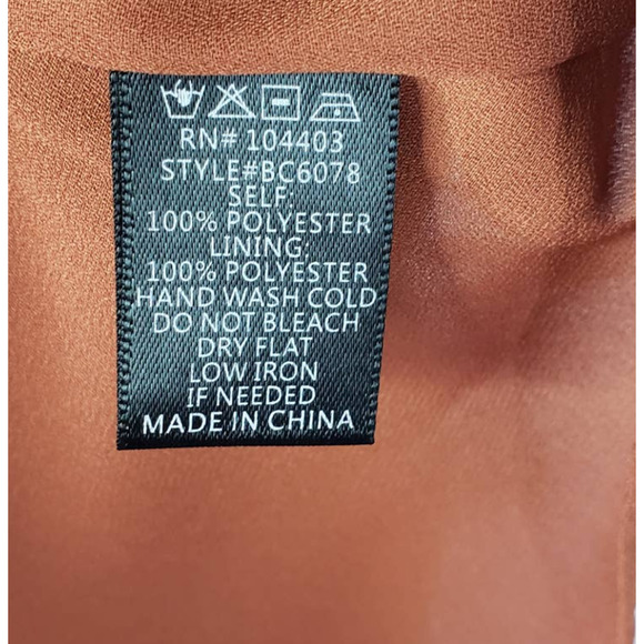 J.O.A. Anouk Satin Draped Shoulder Midi Dress S Side Slit Strappy Cocktail Brown - Picture 9 of 12